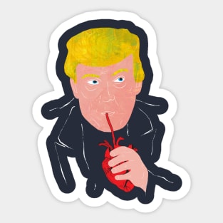 Donald Trump drinking blood Sticker